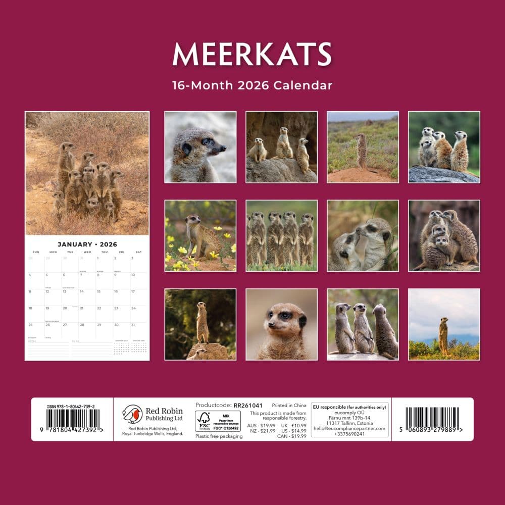 Meerkats 2026 Wall Calendar First Alternate Image