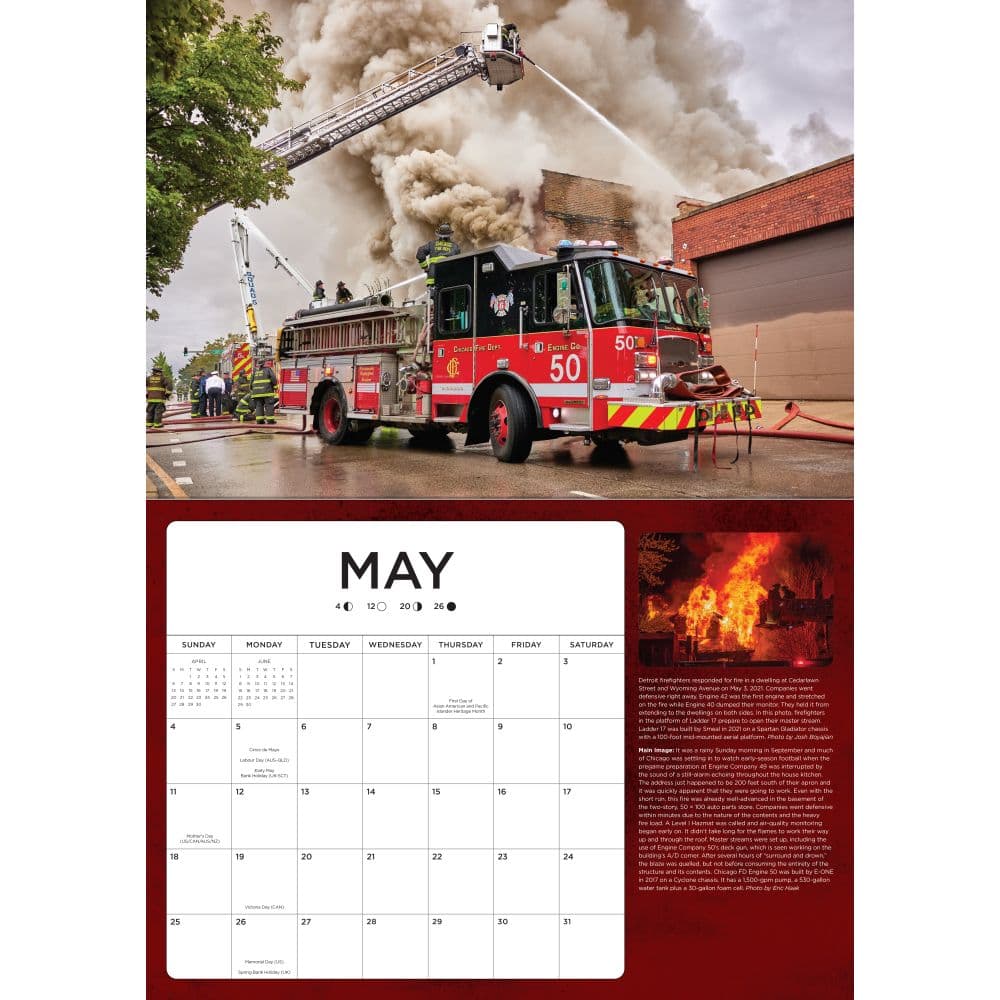 Fire Trucks in Action 2025 Wall Calendar First Alternate Image