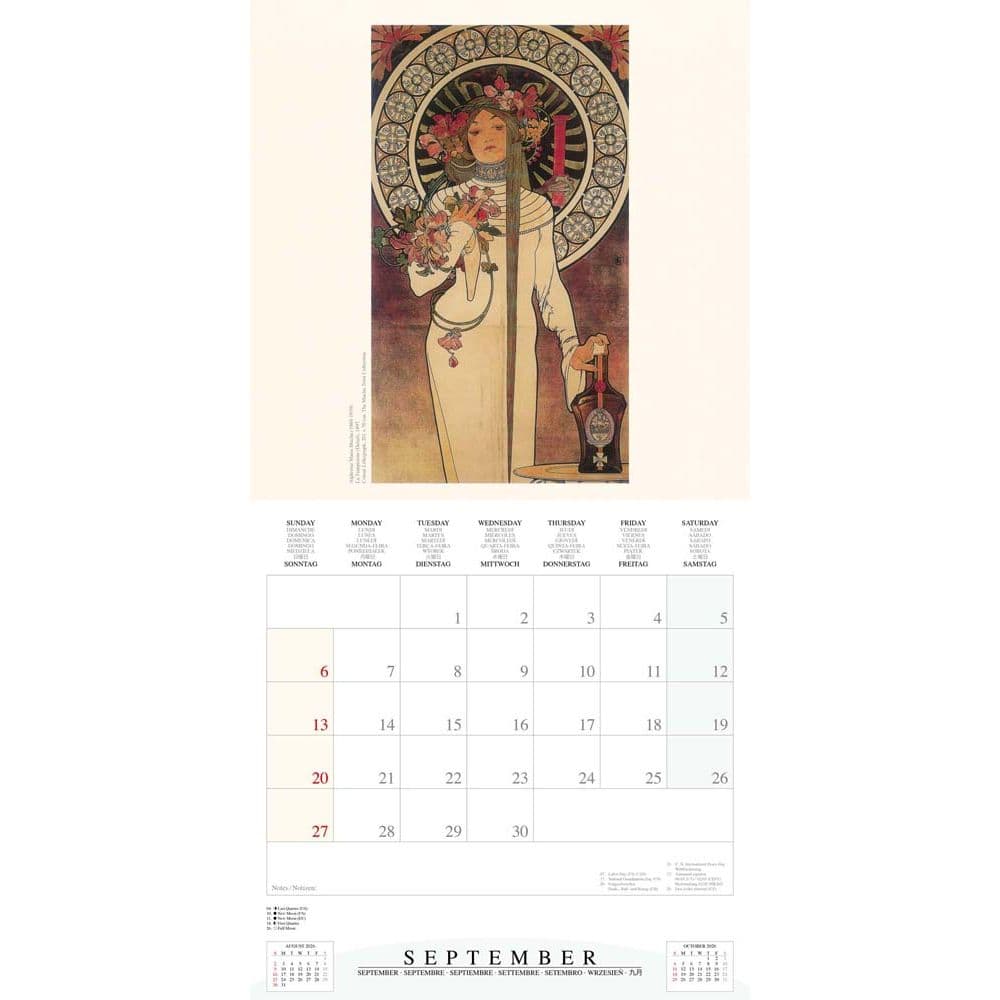 Mucha Poster Art 2026 Wall Calendar Fourth Alternate Image