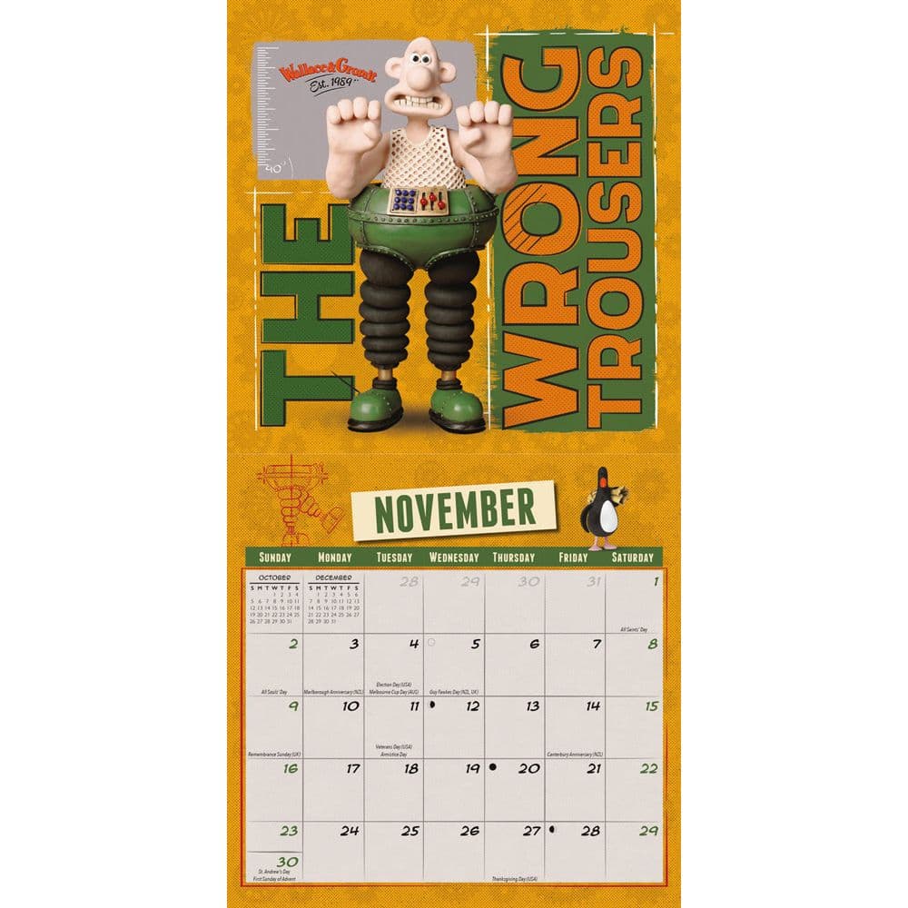 Wallace and Gromit 2025 Mini Wall Calendar Fourth Alternate Image width=&quot;1000&quot; height=&quot;1000&quot;