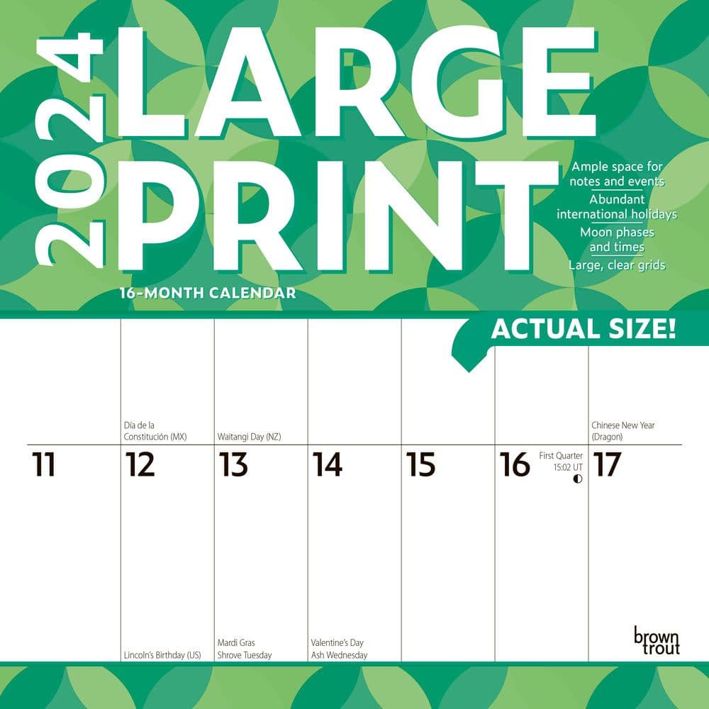 Large Print 2024 Wall Calendar Main Image