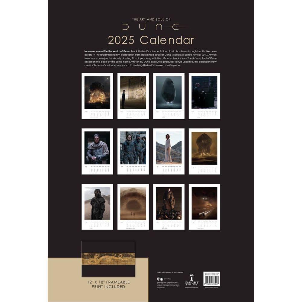 Art and Soul of Dune Poster 2025 Wall Calendar Alt1