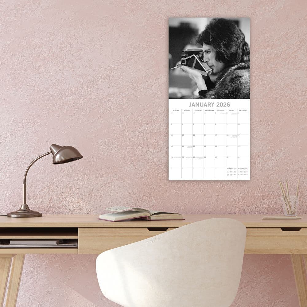 Freddie Mercury 2026 Wall Calendar, 12'' X 12'', 16-Month Calendar with Stapled Binding