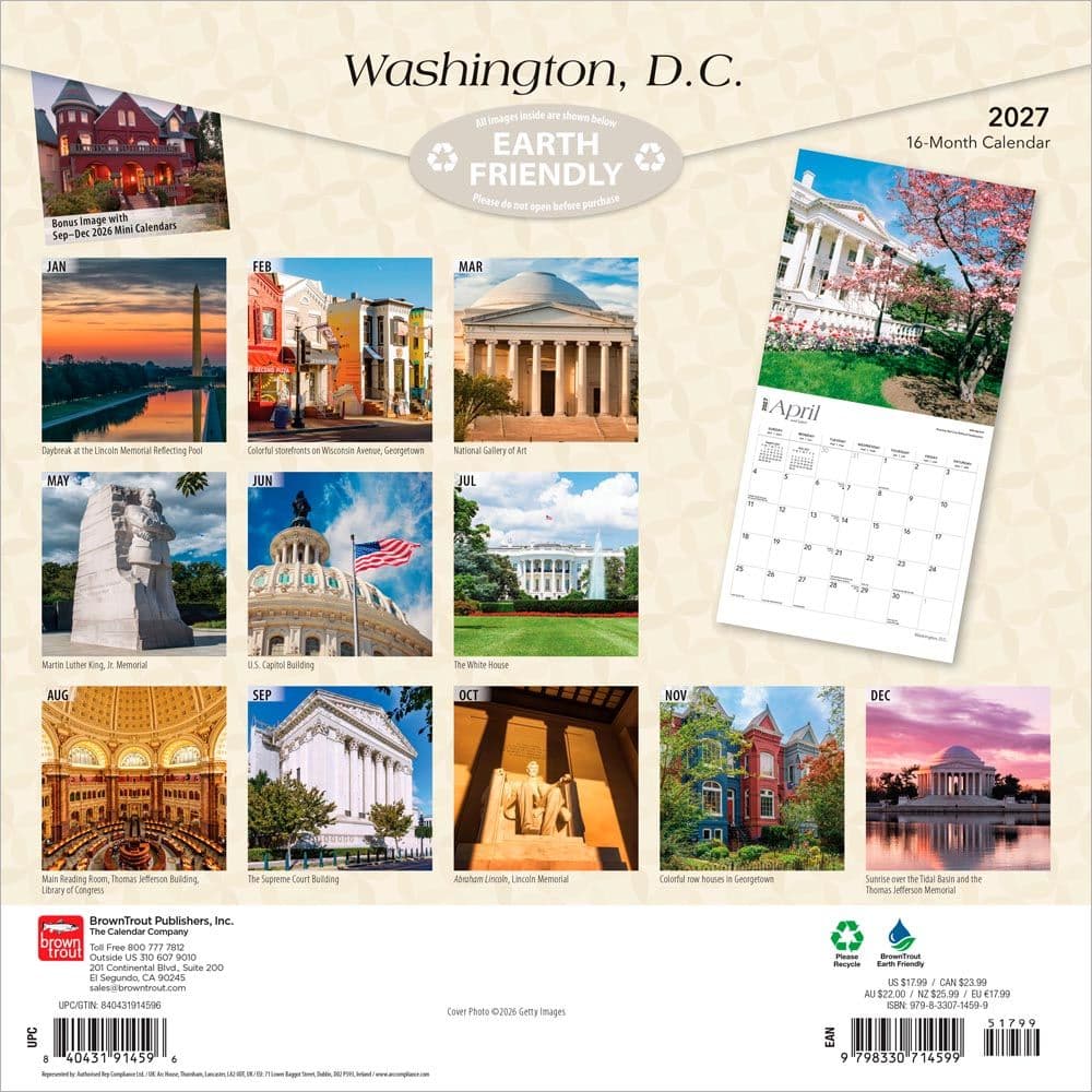 Washington DC 2027 Wall Calendar First Alternate Image
