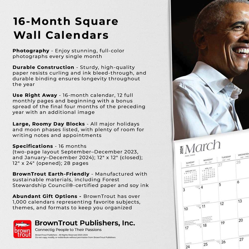 Obama President 2025 Wall Calendar