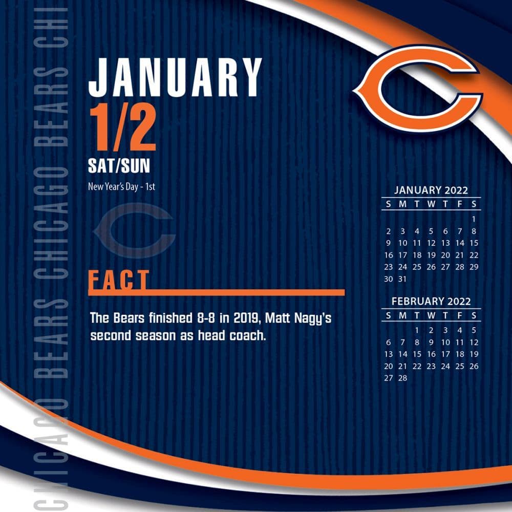 Nfl Chicago Bears 2022 Desk Calendar - Calendars.com