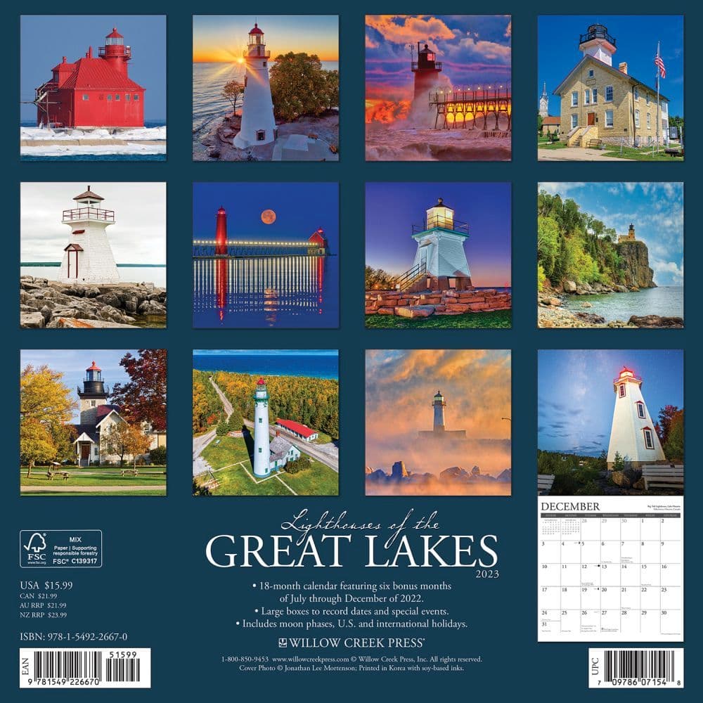 Oregon Events Calendar 2023 Lighthouses Of The Great Lakes 2023 Wall Calendar - Calendars.com