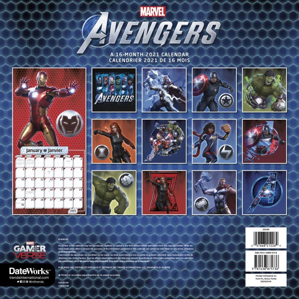 Avengers Gameverse Wall Calendar - Calendars.com