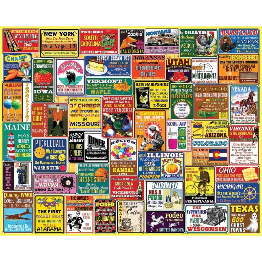 State Trivia 1000 Piece Puzzle by Steve Cameron First Alternate Image