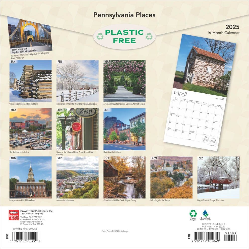 Pennsylvania Places 2025 Wall Calendar First Alternate Image