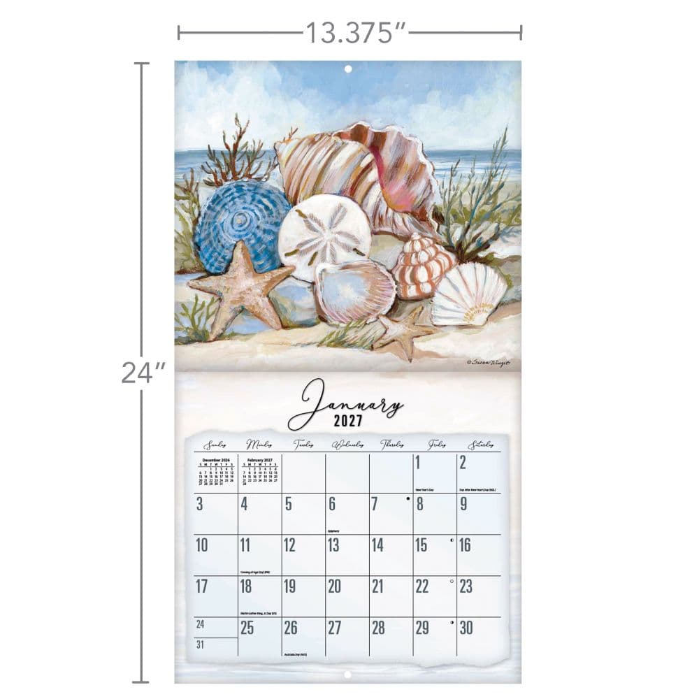 Coastal Shores 2027 Wall Calendar by Susan Winget Third Alternate Image