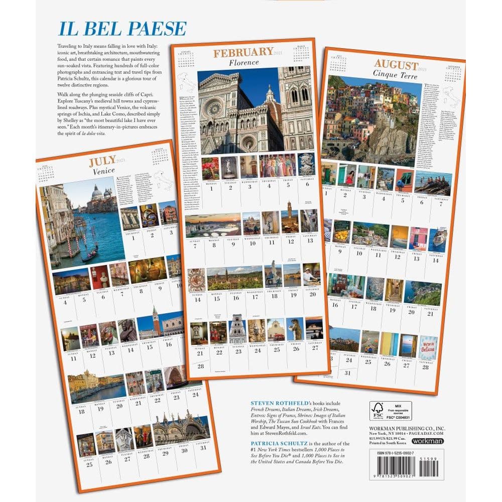 365 Days Of Italy 2021 Wall Calendar Calendars Com