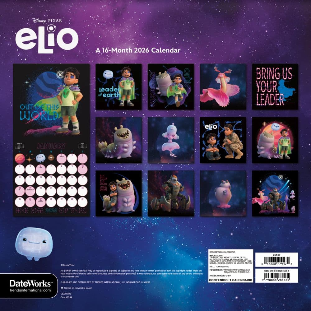 Elio 2026 Wall Calendar First Alternate Image
