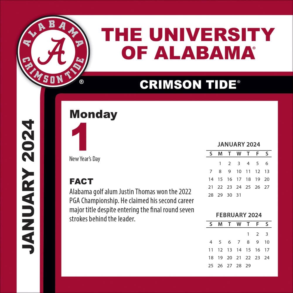 Alabama Crimson Tide 2024 Desk Calendar Second Alternate Image width=&quot;1000&quot; height=&quot;1000&quot;