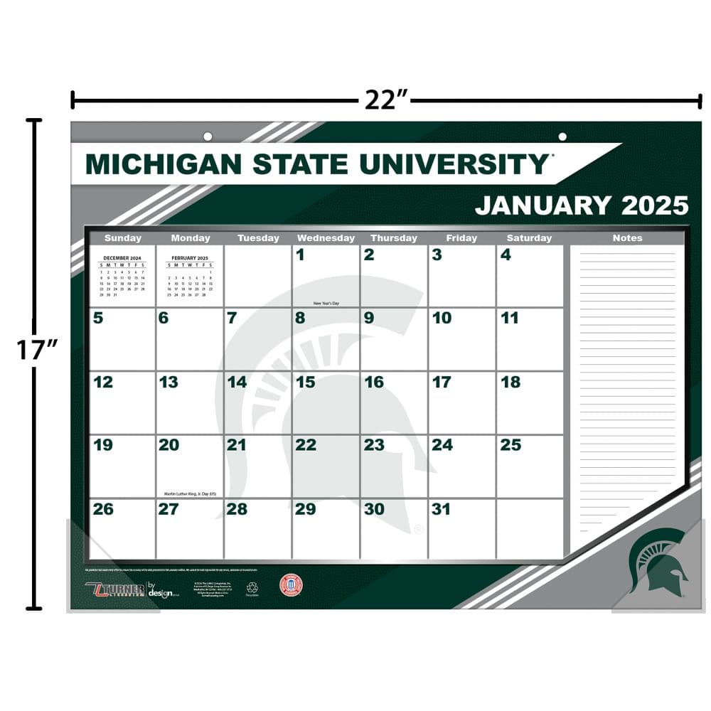 COL Michigan State Spartans 2025 Desk Pad Fourth Alternate