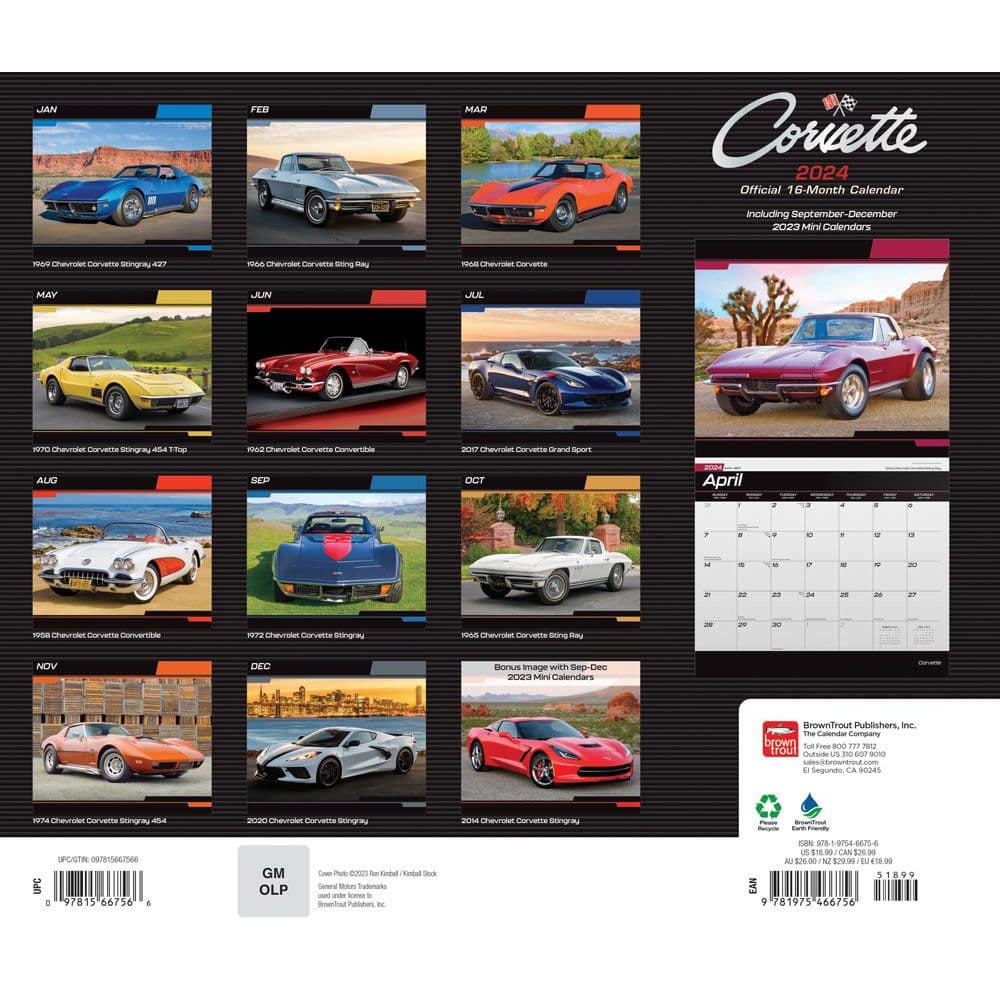 Corvette Deluxe 2024 Wall Calendar Alternate Image 1