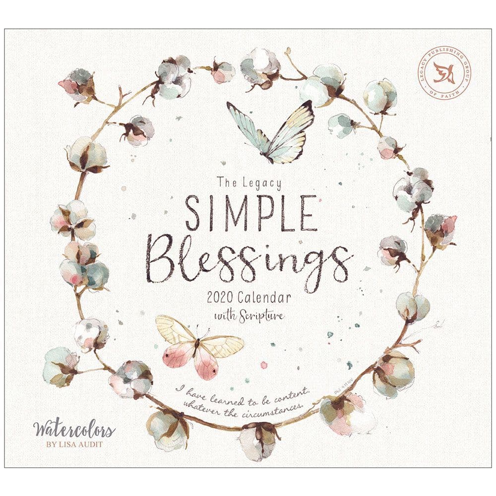 Business Simply Blessed 2021 Wall Calendar 11"X 11" Natural Wreaths
