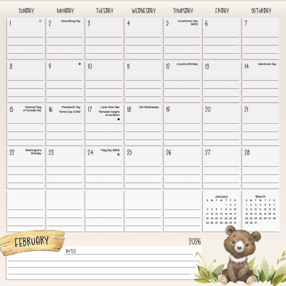 Animals Family 2026 Magnetic Desk Calendar Third Alternate Image