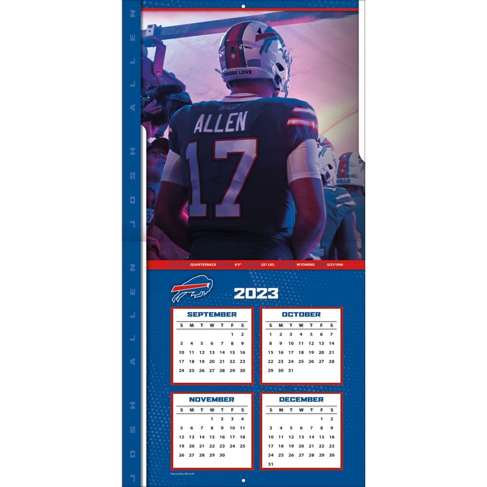 Buffalo Bills Josh Allen 2024 Wall Calendar - Calendars.com
