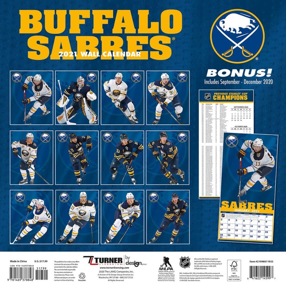 Sabres Schedule 2022 23 Buffalo Sabres Wall Calendar - Calendars.com