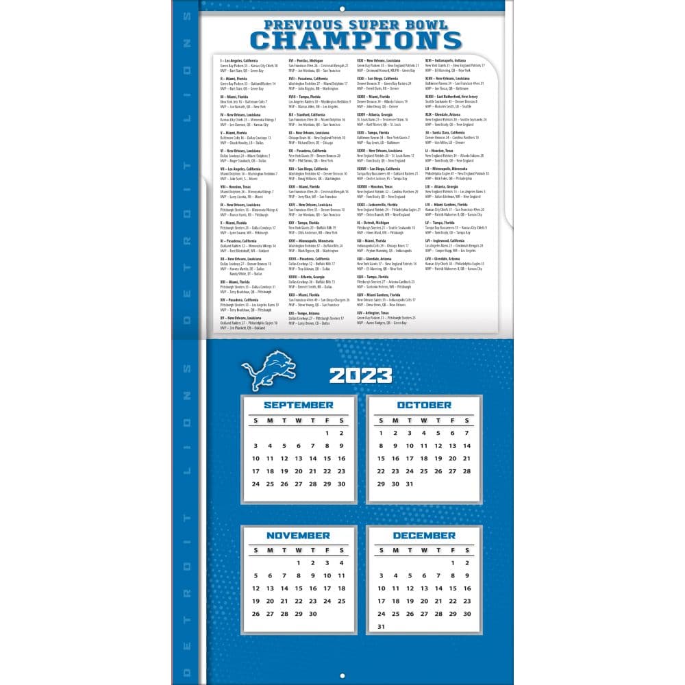 Detroit Lions 2024 Wall Calendar