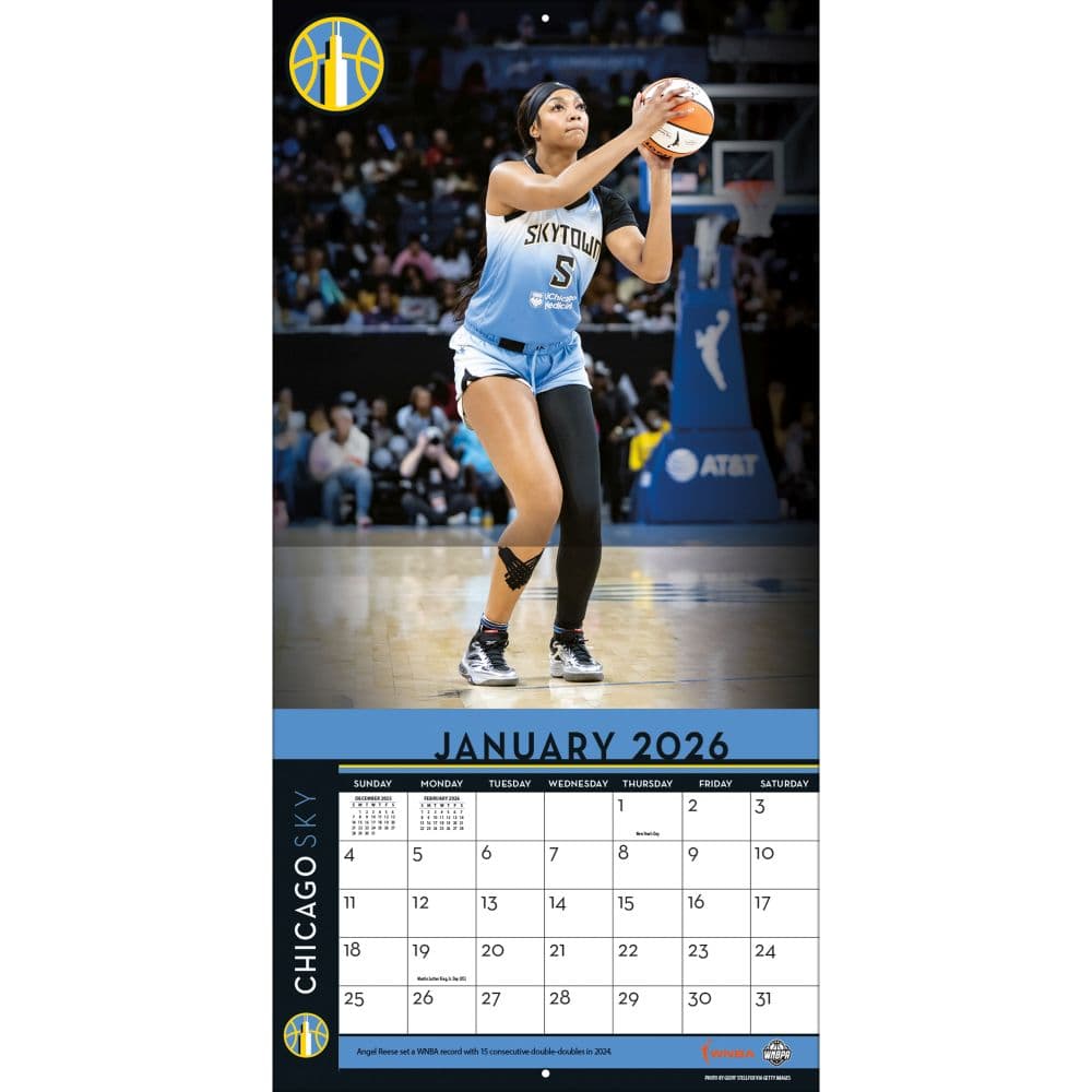 WNBA Chicago Angel Reese 2026 Wall Calendar Third Alternate Image