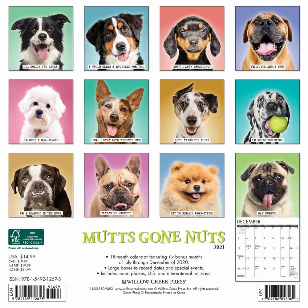 Mutts Gone Nuts Wall Calendar