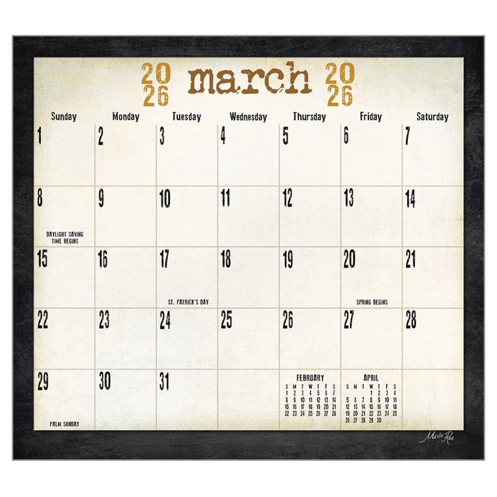 Words to Live By Marla Rae 2026 Wall Calendar Third Alternate Image