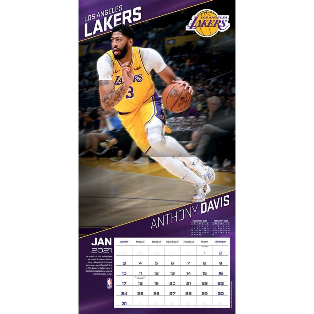 Los Angeles Lakers Wall Calendar - Calendars.com