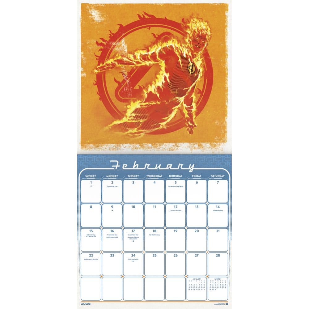 Fantastic Four 2026 Wall Calendar Third Alternate Image