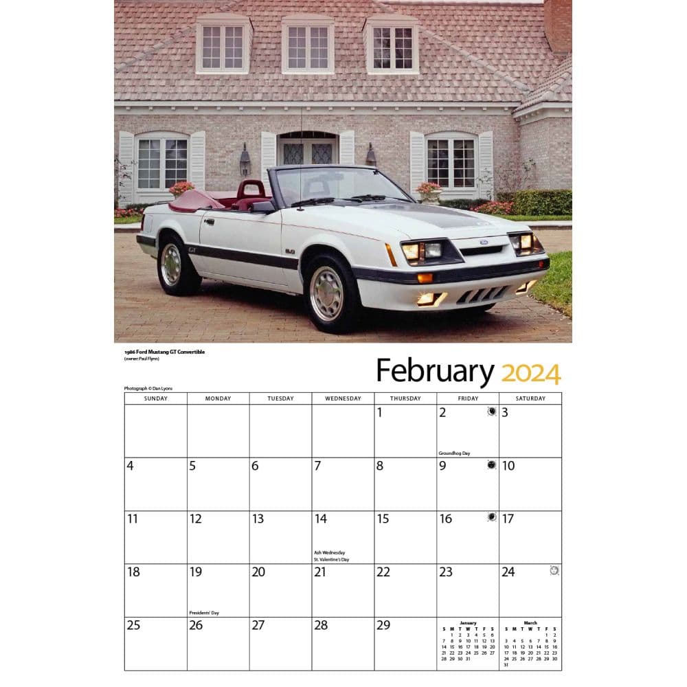 Mustangs Classic 2024 Wall Calendar