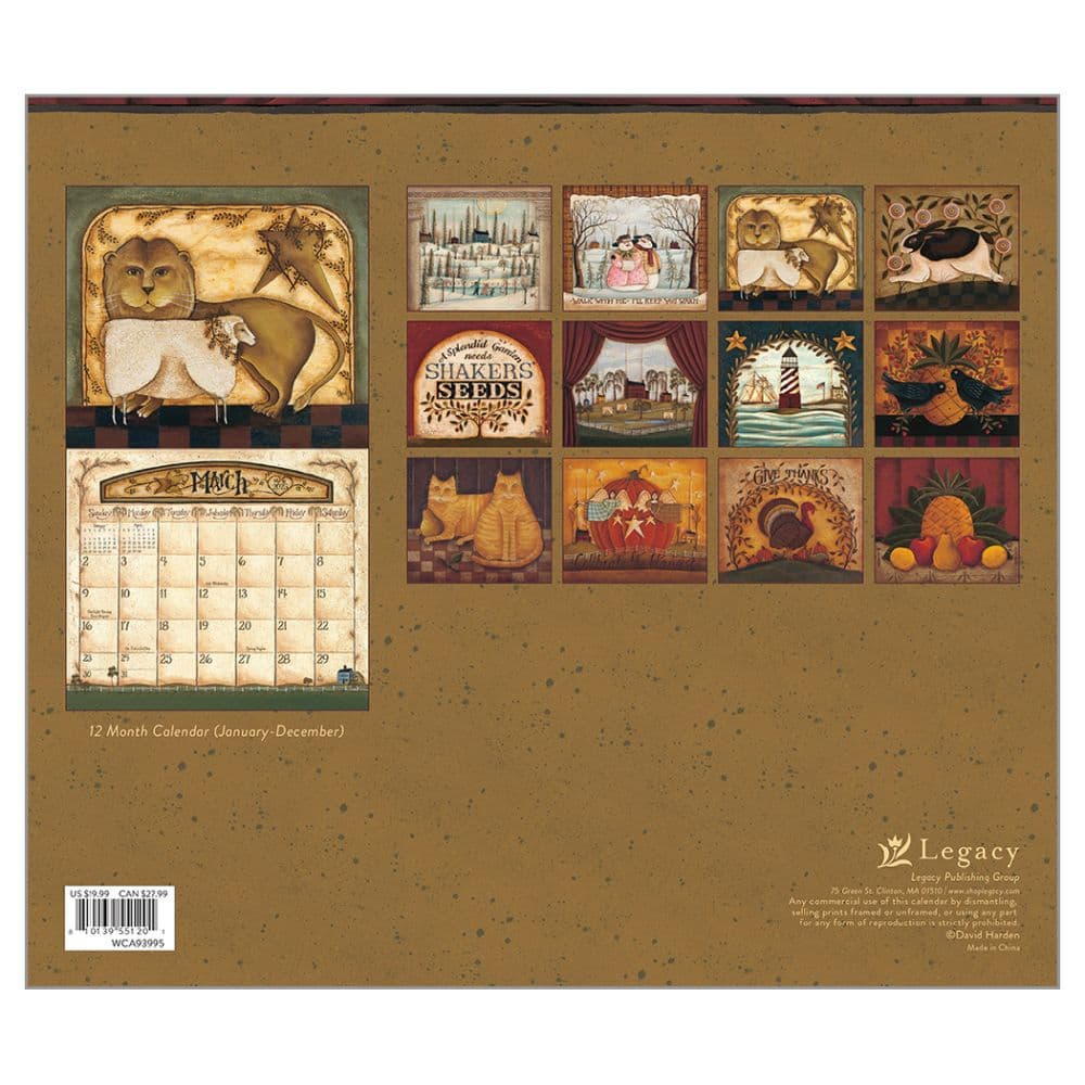 Folk Art by David Harden 2025 Wall Calendar - Calendars.com
