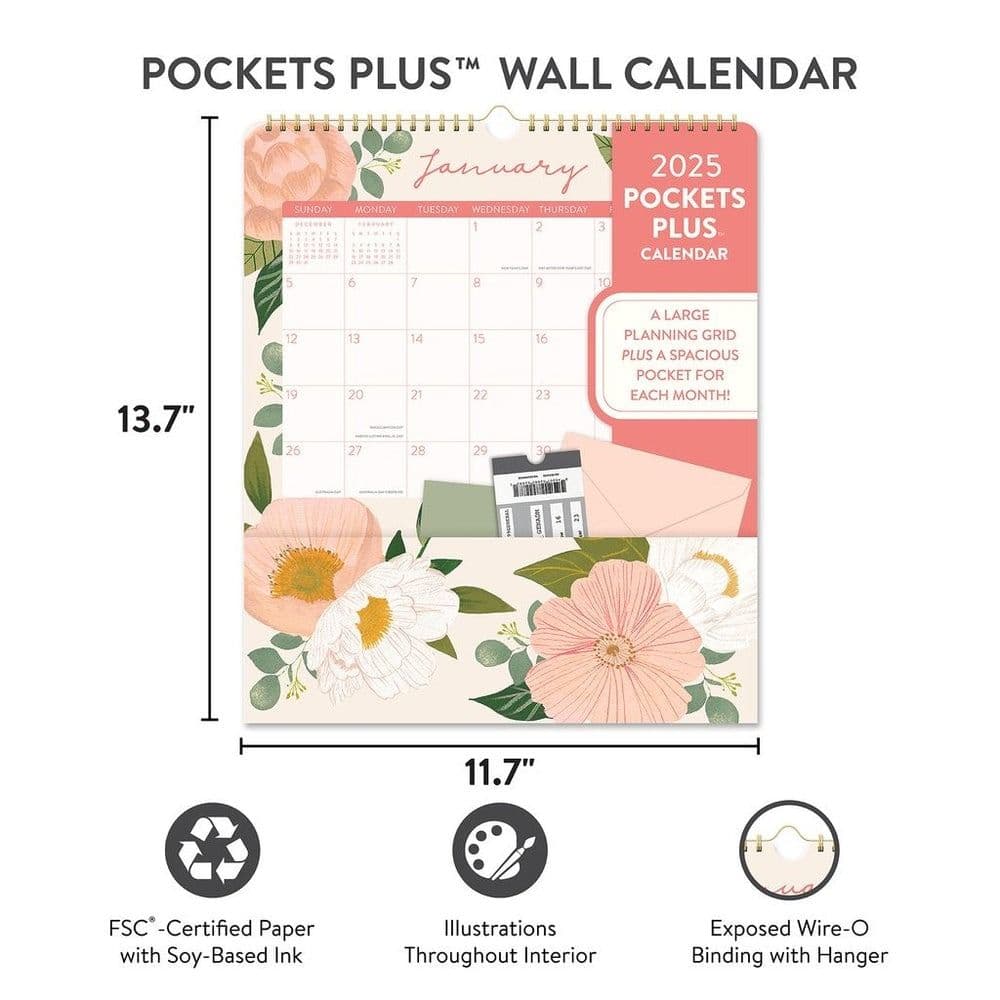 Bella Flora Plus Pocket 2025 Wall Calendar Fourth Alternate Image width=&quot;1000&quot; height=&quot;1000&quot;