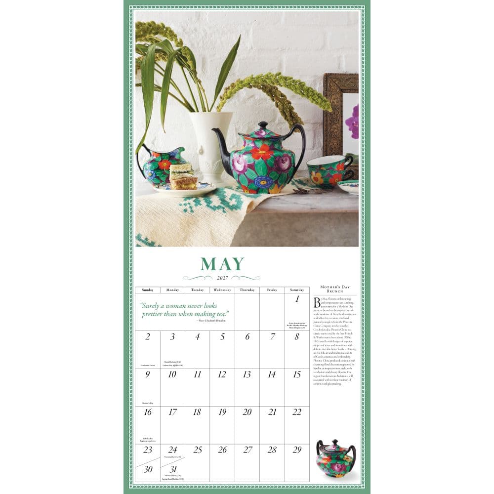 Collectible Teapot 2027 Wall Calendar Fourth Alternate Image