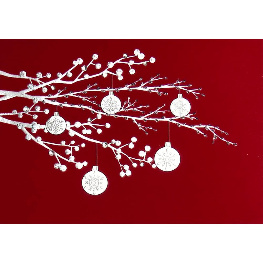 Ornate Ornaments on Branches Christmas Card First Alternate Image