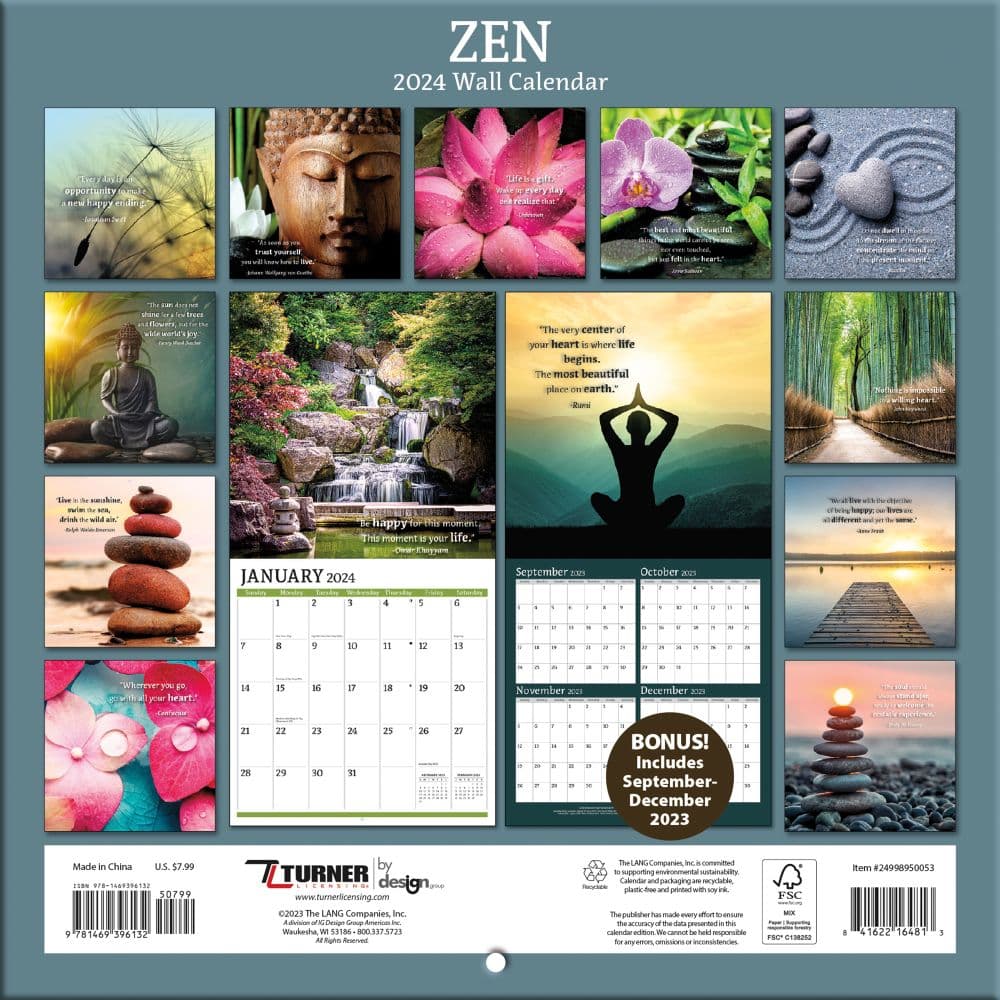 Zen Photo 2024 Mini Wall Calendar