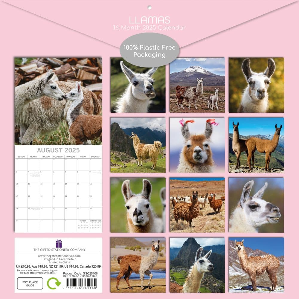 Llamas 2025 Wall Calendar First Alternate Image width=&quot;1000&quot; height=&quot;1000&quot;