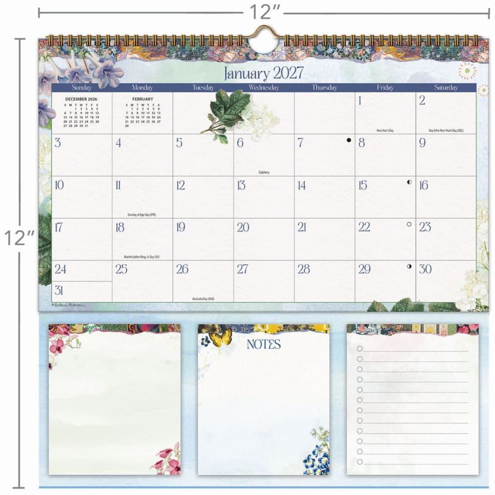 Botanical Gardens MemoMate 2027 Spiral Calendar by Barbara Anderson Seventh Alternate Image