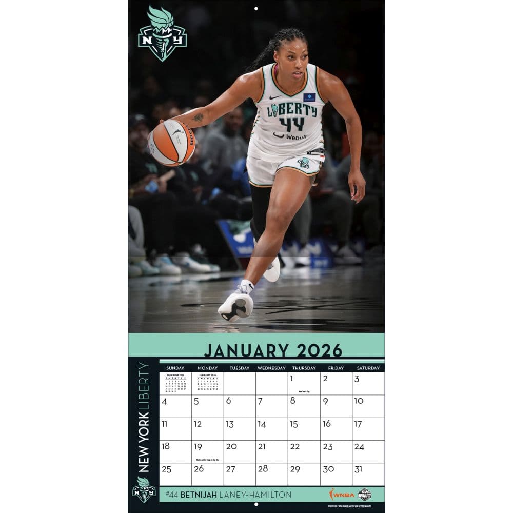 WNBA New York Liberty 2026 Wall Calendar Third Alternate Image