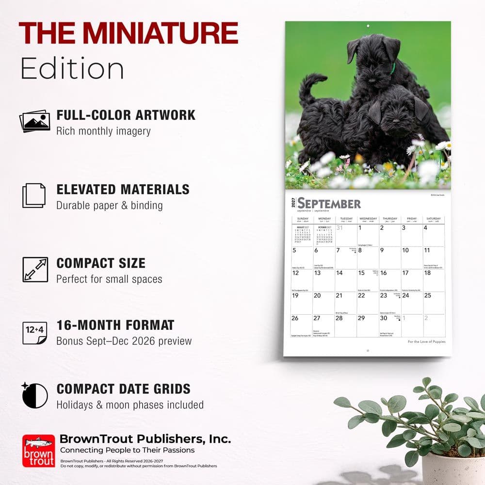 For the Love Puppies 2027 Mini Wall Calendar Fifth Alternate Image
