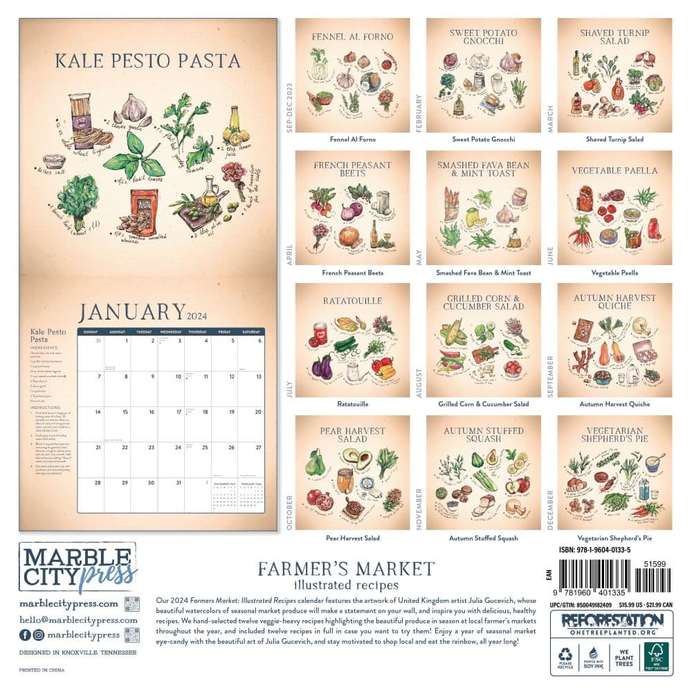 Farmers Market Illustrated Recipes 2024 Wall Calendar First Alternate Image width=&quot;1000&quot; height=&quot;1000&quot;
