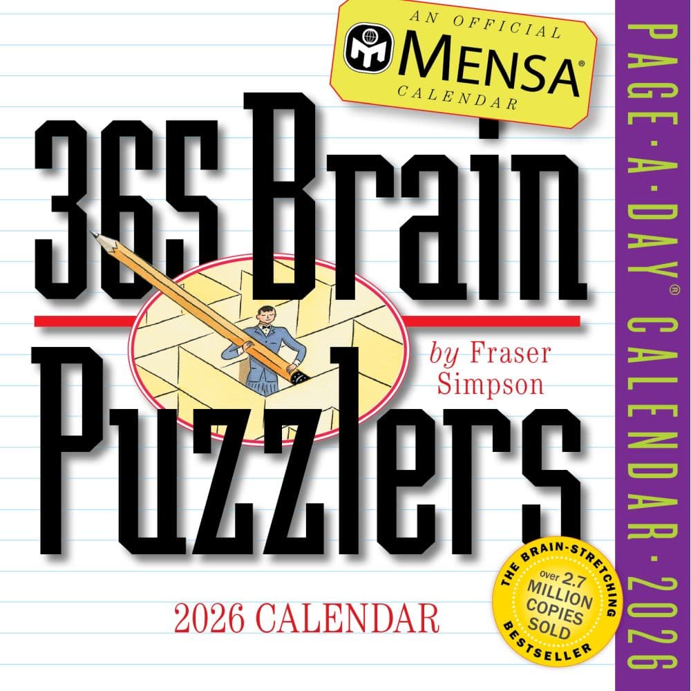 Mensa Brain Puzzlers 2026 Desk Calendar Fourth Alternate Image