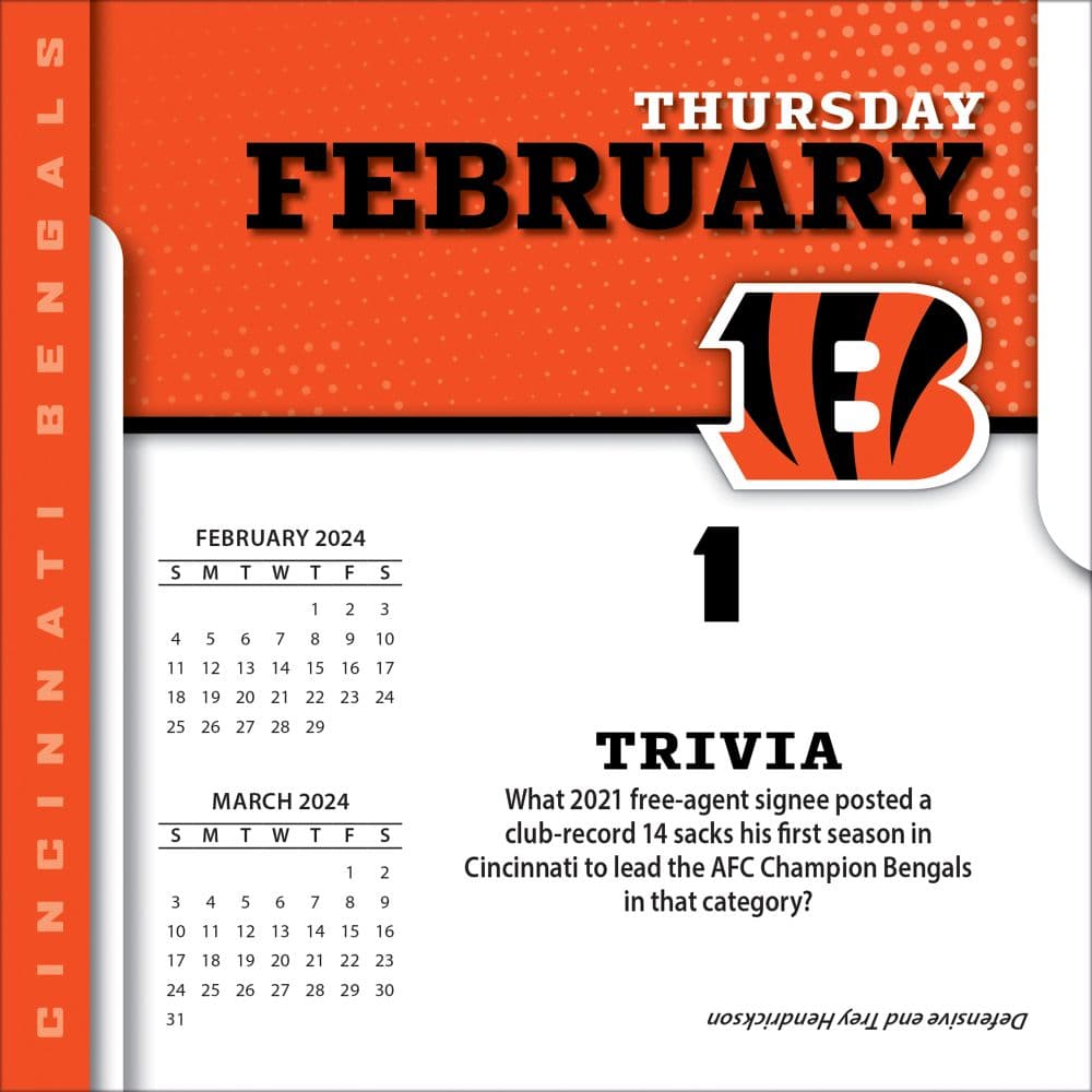 NFL Cincinnati Bengals 2024 Desk Calendar - Calendars.com