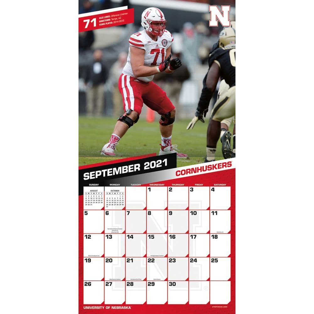 Nebraska Football 2022 Schedule Col Nebraska Cornhuskers 2022 Mini Wall Calendar - Calendars.com