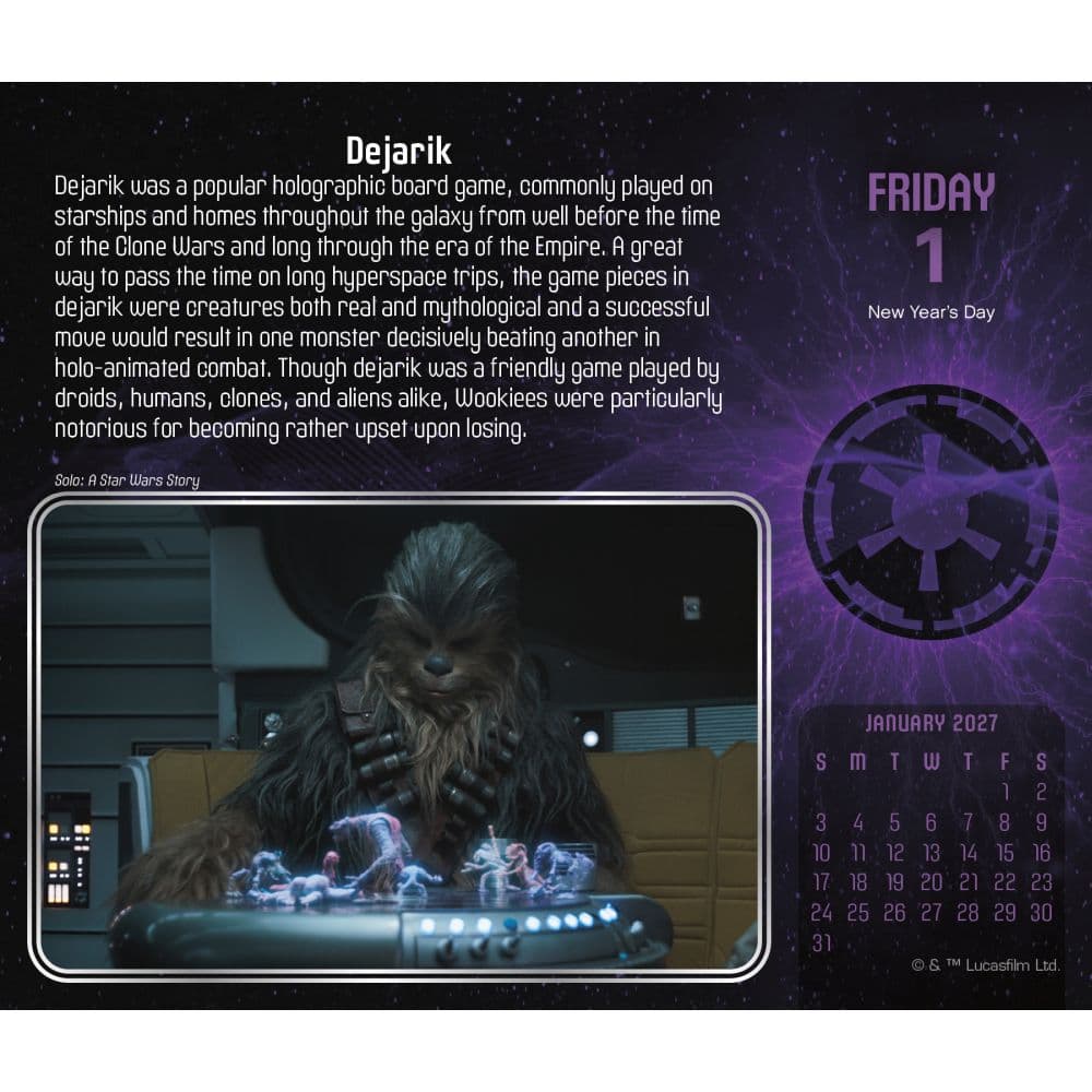 Star Wars 2027 Desk Calendar Second Alternate Image