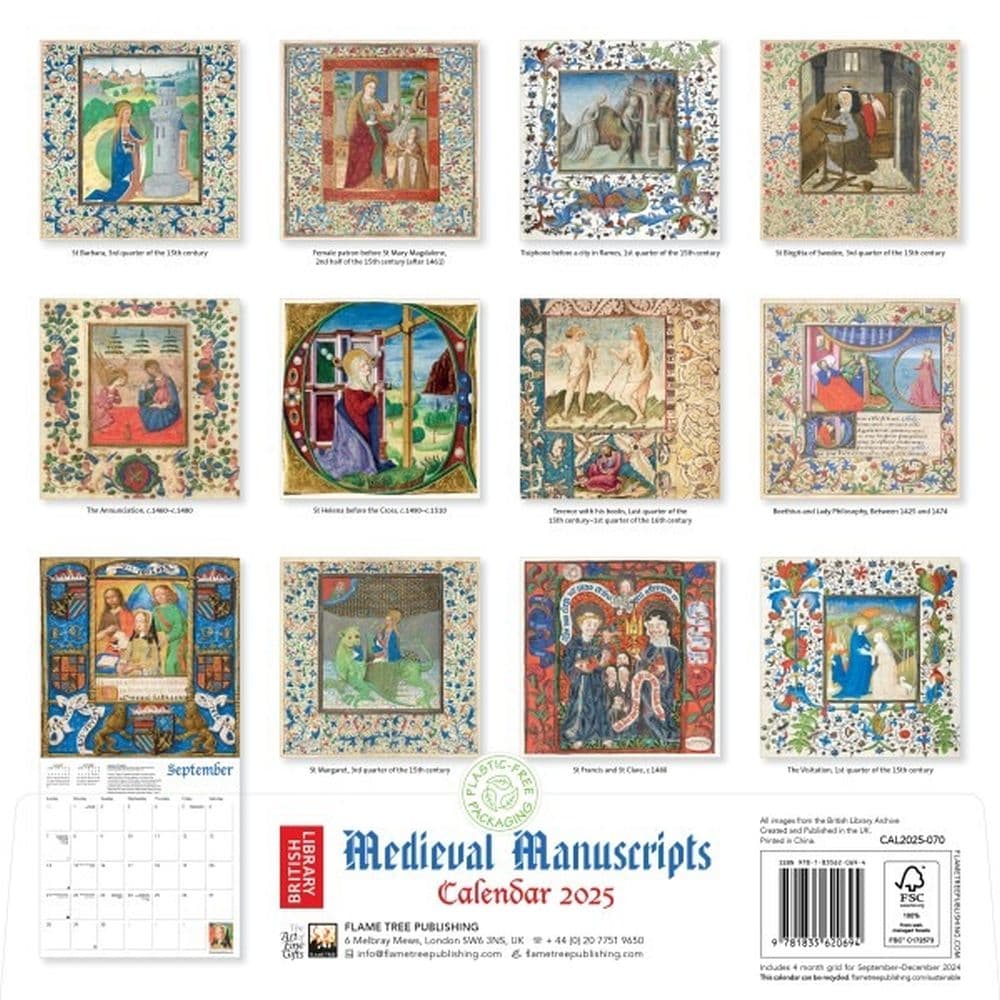 Medieval Manuscripts 2025 Wall Calendar