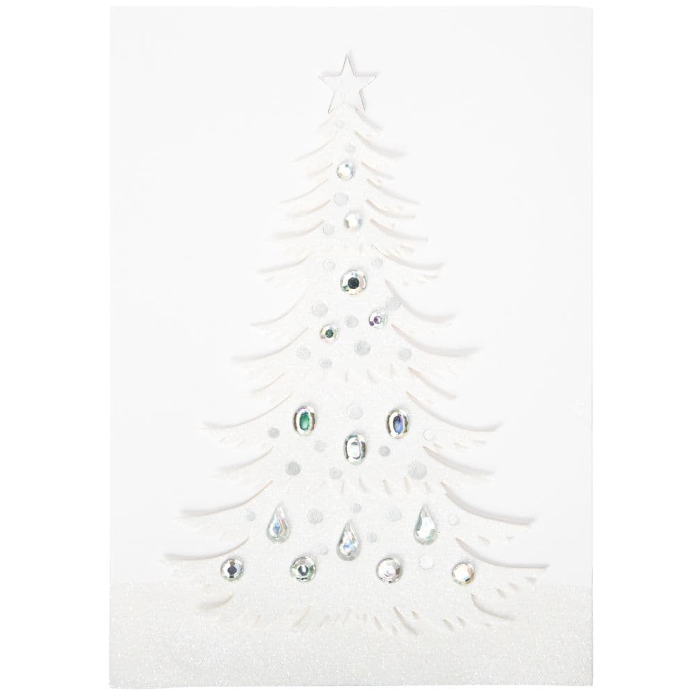 White Gem Tree Christmas Card First Alternate Image width=&quot;1000&quot; height=&quot;1000&quot;