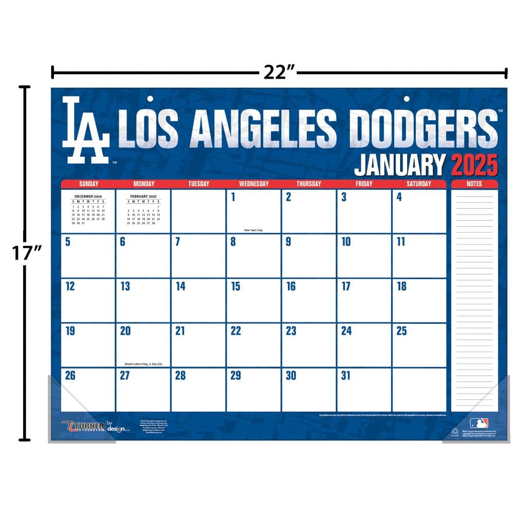 割引発見 Angeles Los MLB Dodgers Calendars.com - Pad Desk 2025 カレンダー