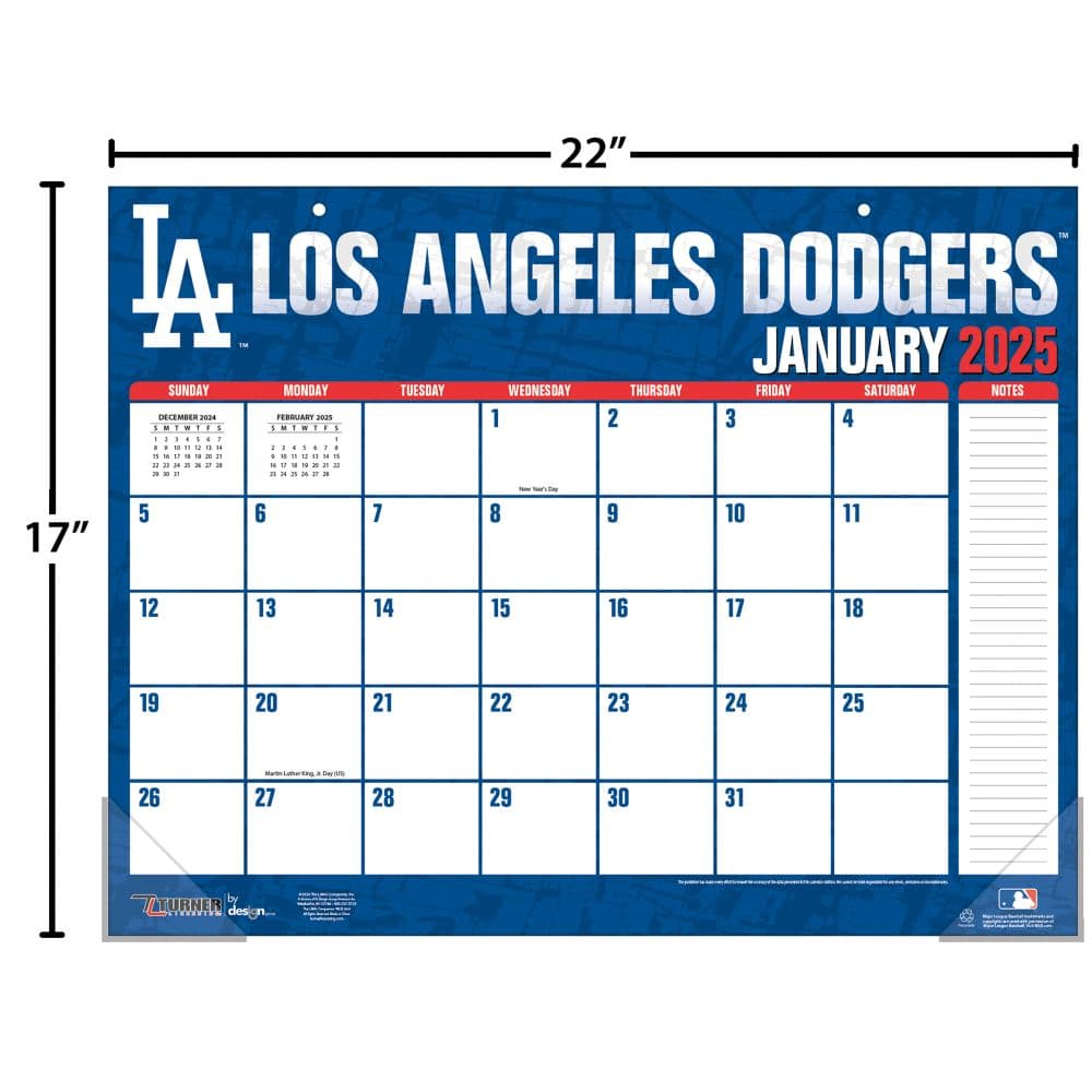 MLB Los Angeles Dodgers 2025 Desk Pad Fourth Alternate Image