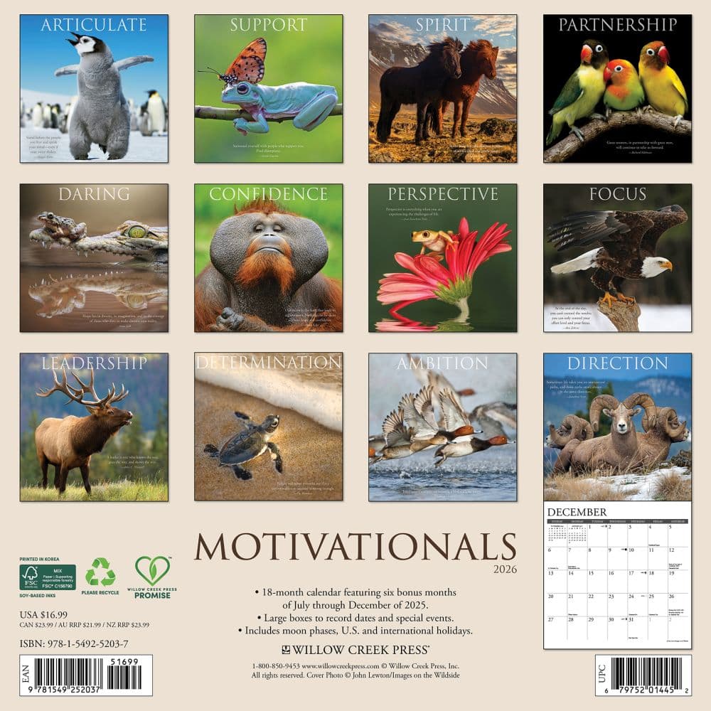 Motivationals 2026 Wall Calendar First Alternate Image